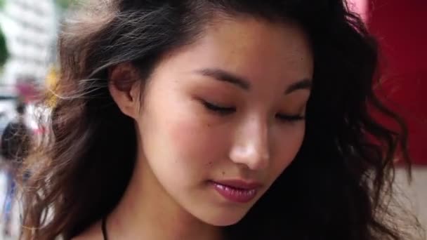 Portrait Young Asian Girl — Stockvideo