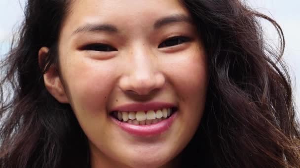 Portrait Une Belle Asiatique Fille — Video