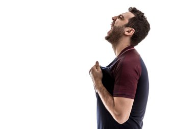 Beyaz arka plan üzerinde kutluyor fan