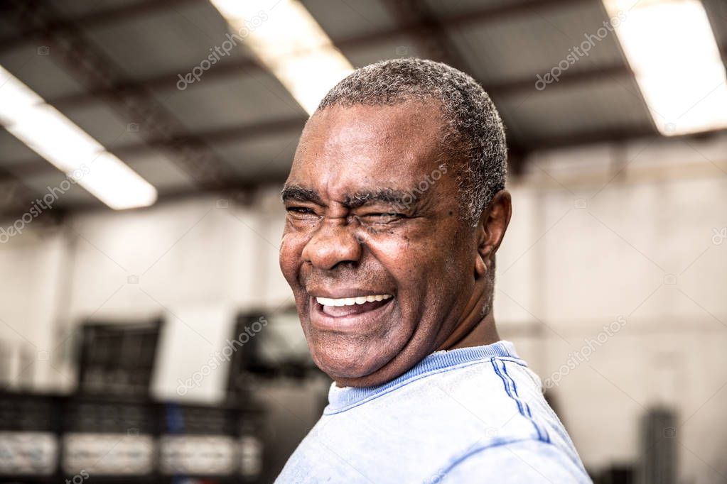 Brazilian Worker Looking at Camera