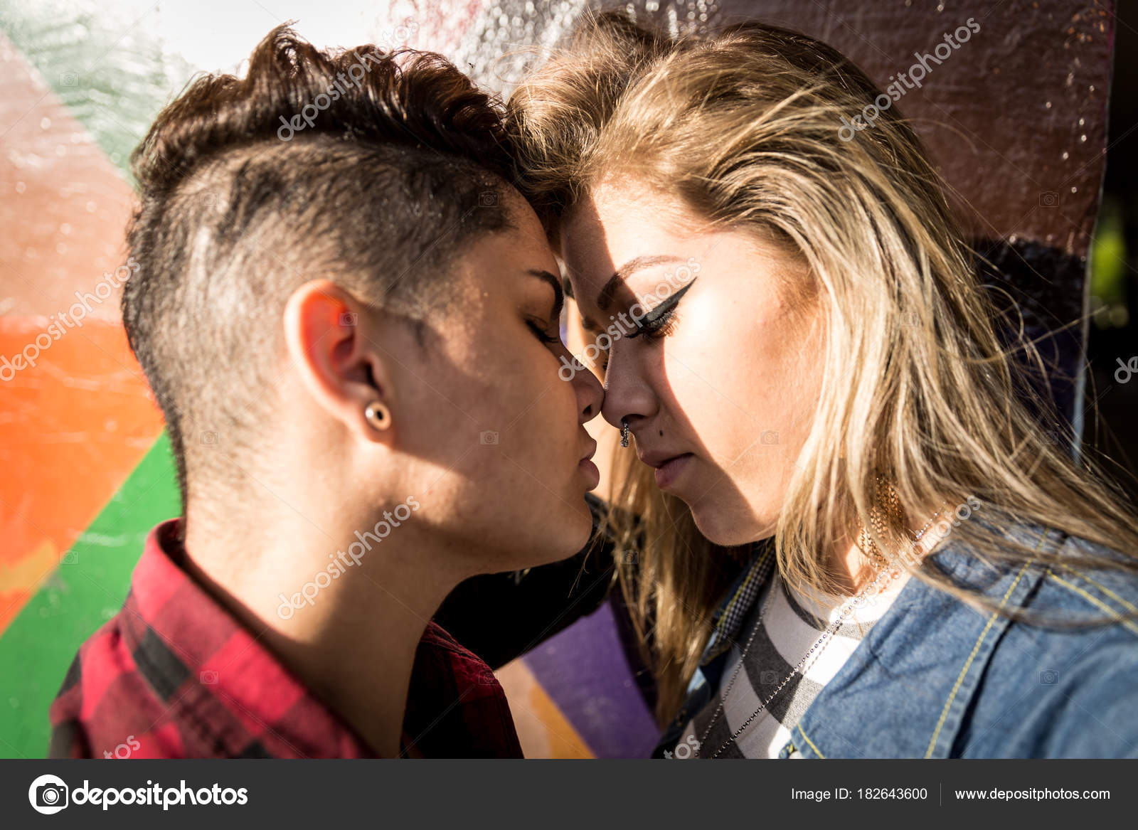 Lesbian Couple Kissing