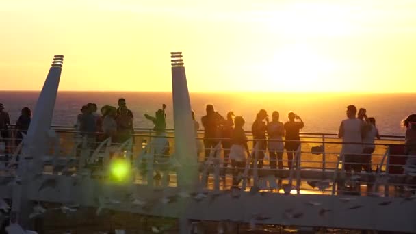 サントス ブラジル サンパウロ 2018 クルーズ船で夕日 — ストック動画