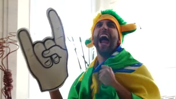 Brazil Fan Ünneplő Otthon — Stock videók