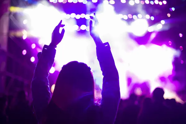 Woman Arms Raised Music Festival — Stock Photo, Image