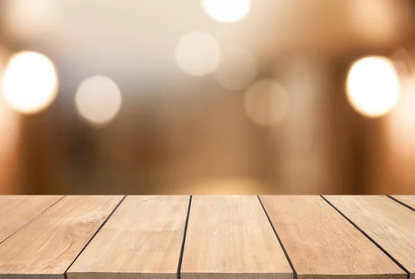 Empty wooden table and blur interior background, product display — Stock Photo, Image