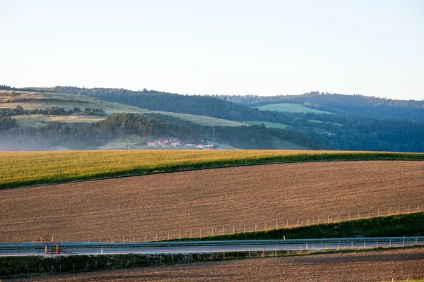 Podzimní obdělávané pole — Stock fotografie