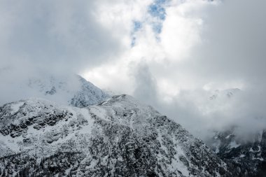 Kış karla kaplı dağ başında
