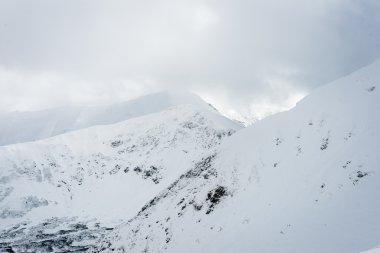 Kış karla kaplı dağ başında