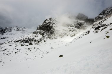 Kış karla kaplı dağ başında