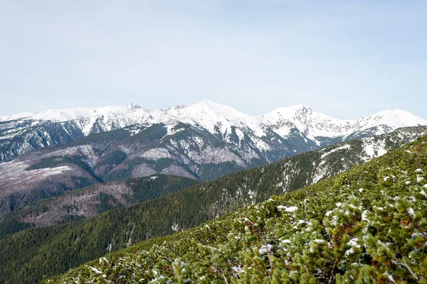 Mountain tops in winter covered in snow — Stock Photo, Image