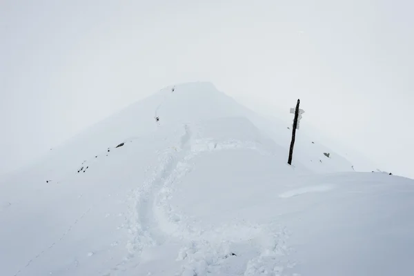 Cumes de montanha no inverno cobertos de neve — Fotografia de Stock