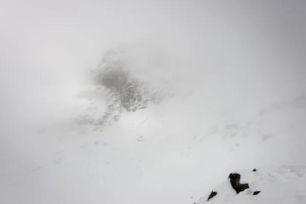 Cumes de montanha no inverno cobertos de neve — Fotografia de Stock