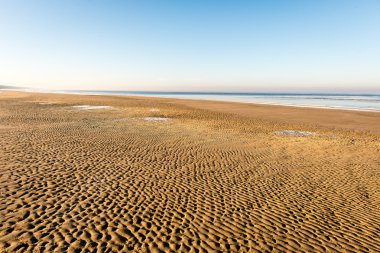 Baltık Denizi tarafından dondurulmuş plaj manzarası