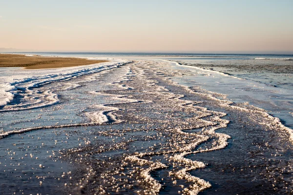 Vista congelada da praia pelo mar baltico — Fotografia de Stock
