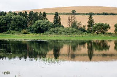 Sakin göl su yansımalar