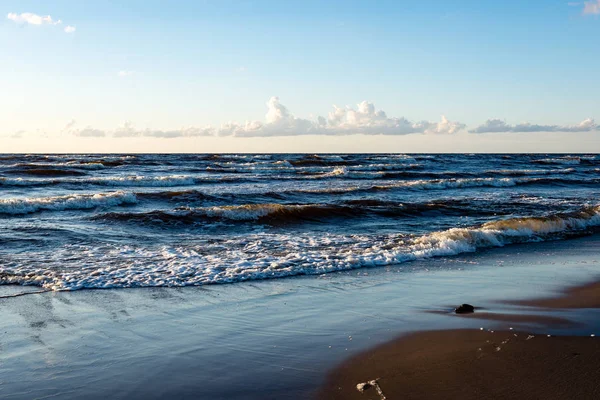 Bekväma stranden av Östersjön med klippor och gröna vegetat — Stockfoto