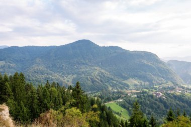 Karpatlar görünümünde renkli kırsal