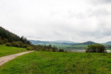 Karpatlar görünümünde renkli kırsal