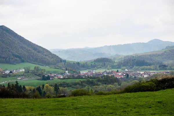 Malé město pohled shora — Stock fotografie