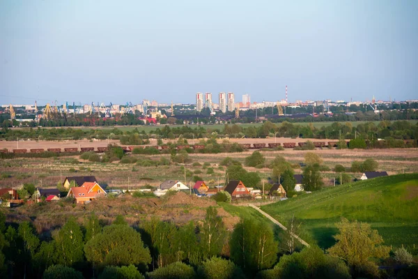 Kleine Stadtansicht von oben — Stockfoto