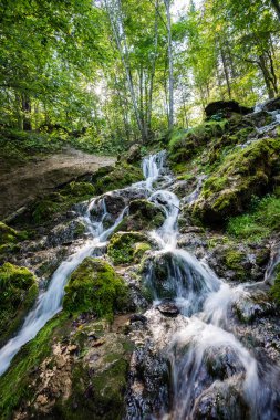 Yaz aylarında kayalık şelale
