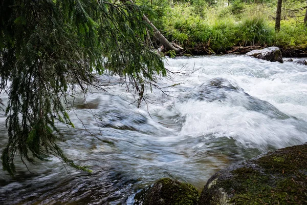 Horská řeka v létě — Stock fotografie