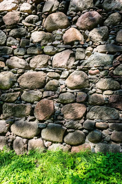 Старовинна кам'яна цегляна стіна — стокове фото