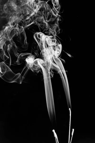 White smoke on black background — Stock Photo, Image