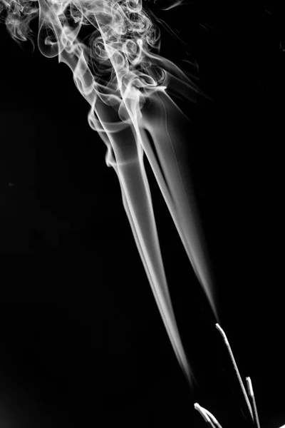 White smoke on black background — Stock Photo, Image