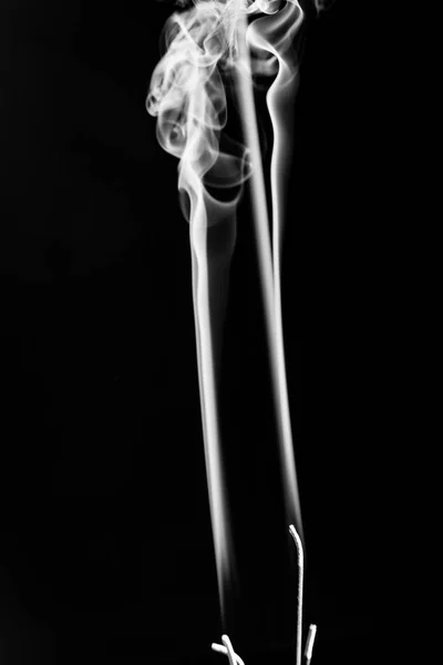 White smoke on black background — Stock Photo, Image