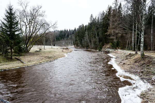 Kışın donmuş nehir