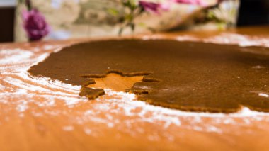 Zencefilli kurabiye serisi yapma. Shap hamur levha kesme