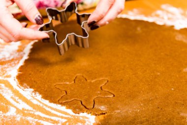 Zencefilli kurabiye serisi yapma. Shap hamur levha kesme