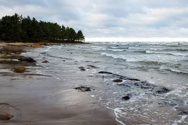 Скелястий морський пляж з широкою перспективою — стокове фото