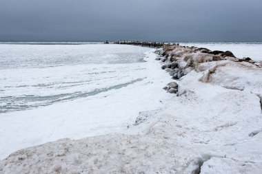 soğuk kışlar gün Beach dondurulmuş