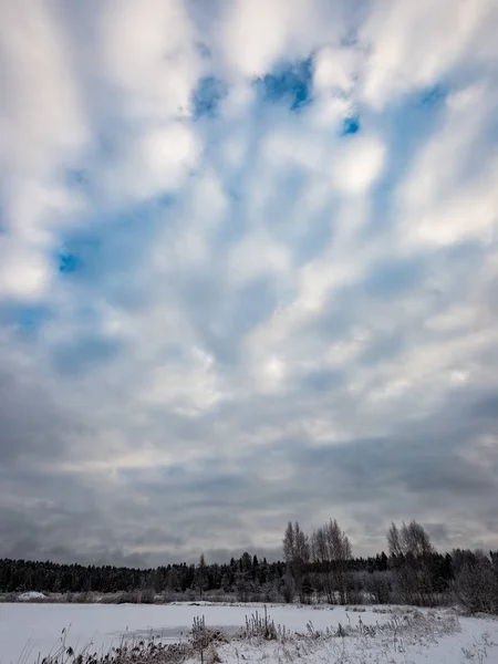Kışın donmuş kırsal sahne — Stok fotoğraf