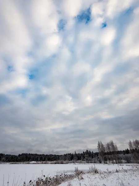 Kışın donmuş kırsal sahne — Stok fotoğraf