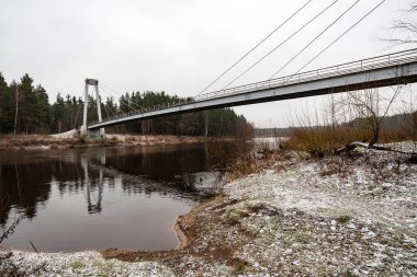 Kışın donmuş kırsal sahne