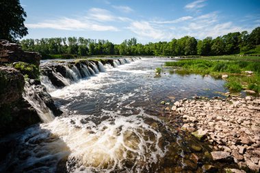 dağ nehir orman tarafından çevrili yaz aylarında