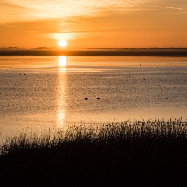 ülke göl üzerinde güzel gündoğumu