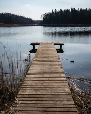 boardwalk Gölü bulutlarda yansıması