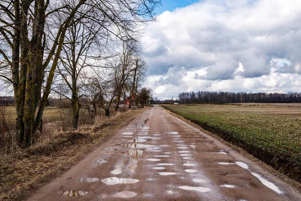 Landweg met perspectief — Stockfoto