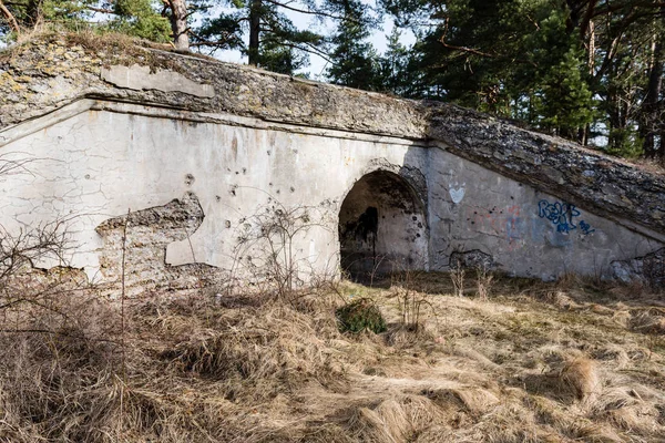 Abandoned ruins of old fort building