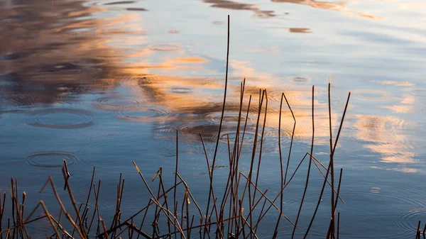 Drámai napkelte a csendes folyón — Stock Fotó
