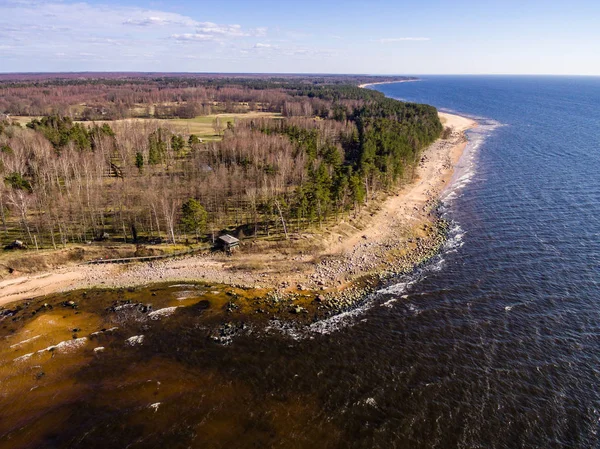 Imagen del dron. vista aérea de la zona de playa báltica — Foto de Stock