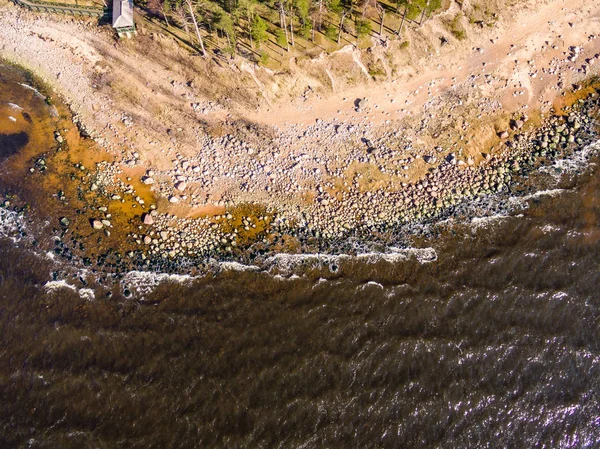 Imagem de drone. vista aérea da área baltic da praia — Fotografia de Stock