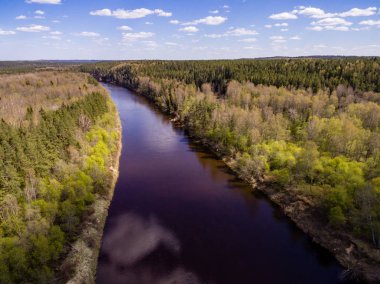 Drone görüntü. kırsal bölgenin havadan görünümü
