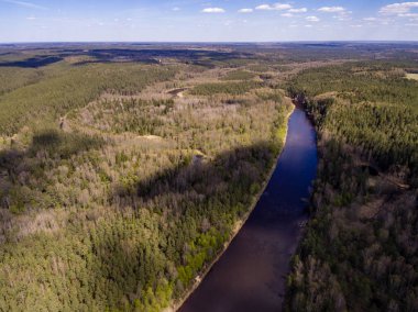 Drone görüntü. kırsal bölgenin havadan görünümü