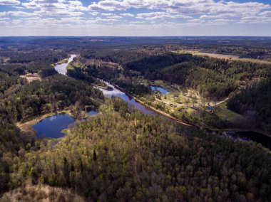 Drone görüntü. kırsal bölgenin havadan görünümü