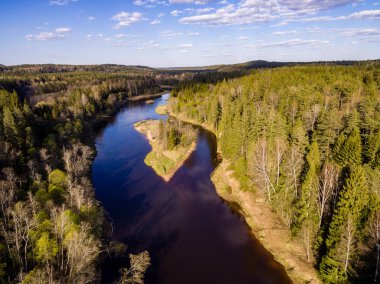 Drone görüntü. kırsal bölgenin havadan görünümü